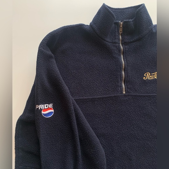 Vintage Pepsi-Cola Fleece Quarter Zip Sweater - Picture 4 of 6